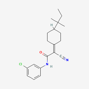 N-(3-chlorophenyl)-2-cyano-2-[4-(1,1-dimethylpropyl)cyclohexylidene]acetamide