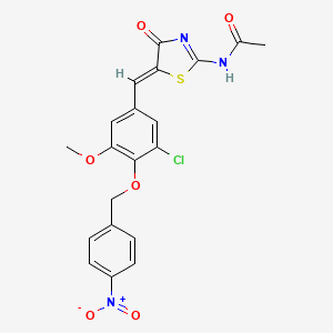 N-(5-{3-chloro-5-methoxy-4-[(4-nitrobenzyl)oxy]benzylidene}-4-oxo-4,5-dihydro-1,3-thiazol-2-yl)acetamide