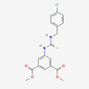 molecular formula C18H17ClN2O4S B4719630 dimethyl 5-({[(4-chlorobenzyl)amino]carbonothioyl}amino)isophthalate 