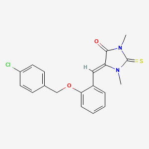 5-{2-[(4-chlorobenzyl)oxy]benzylidene}-1,3-dimethyl-2-thioxo-4-imidazolidinone