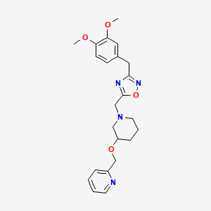 molecular formula C23H28N4O4 B4719640 2-{[(1-{[3-(3,4-dimethoxybenzyl)-1,2,4-oxadiazol-5-yl]methyl}-3-piperidinyl)oxy]methyl}pyridine 