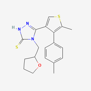 molecular formula C19H21N3OS2 B4719646 5-[5-methyl-4-(4-methylphenyl)-3-thienyl]-4-(tetrahydro-2-furanylmethyl)-4H-1,2,4-triazole-3-thiol 