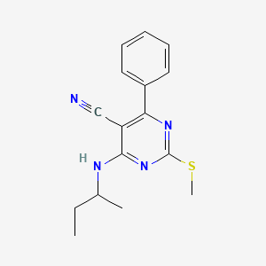 molecular formula C16H18N4S B4719701 4-(sec-butylamino)-2-(methylthio)-6-phenyl-5-pyrimidinecarbonitrile 