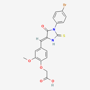 (4-{[1-(4-bromophenyl)-5-oxo-2-thioxo-4-imidazolidinylidene]methyl}-2-methoxyphenoxy)acetic acid