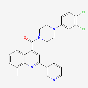 molecular formula C26H22Cl2N4O B4719715 4-{[4-(3,4-dichlorophenyl)-1-piperazinyl]carbonyl}-8-methyl-2-(3-pyridinyl)quinoline 