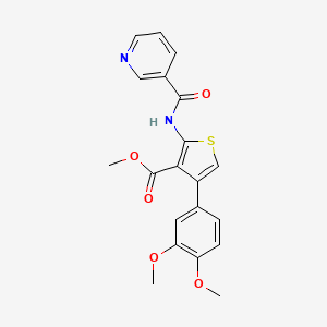 molecular formula C20H18N2O5S B4719721 methyl 4-(3,4-dimethoxyphenyl)-2-[(3-pyridinylcarbonyl)amino]-3-thiophenecarboxylate 
