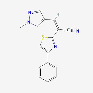 molecular formula C16H12N4S B4719742 3-(1-methyl-1H-pyrazol-4-yl)-2-(4-phenyl-1,3-thiazol-2-yl)acrylonitrile 