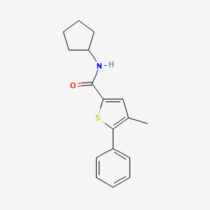 molecular formula C17H19NOS B4719750 N-cyclopentyl-4-methyl-5-phenyl-2-thiophenecarboxamide 