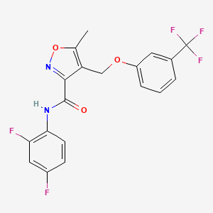 molecular formula C19H13F5N2O3 B4719752 N-(2,4-difluorophenyl)-5-methyl-4-{[3-(trifluoromethyl)phenoxy]methyl}-3-isoxazolecarboxamide 