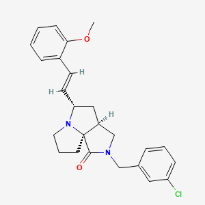 molecular formula C25H27ClN2O2 B4719756 (3aS*,5S*,9aS*)-2-(3-chlorobenzyl)-5-[(E)-2-(2-methoxyphenyl)vinyl]hexahydro-7H-pyrrolo[3,4-g]pyrrolizin-1(2H)-one 
