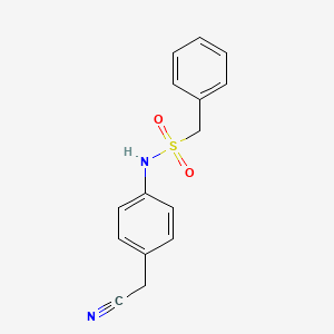 molecular formula C15H14N2O2S B4719770 N-[4-(cyanomethyl)phenyl]-1-phenylmethanesulfonamide 