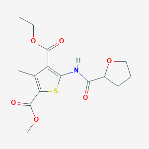 molecular formula C15H19NO6S B4719776 4-ethyl 2-methyl 3-methyl-5-[(tetrahydro-2-furanylcarbonyl)amino]-2,4-thiophenedicarboxylate 