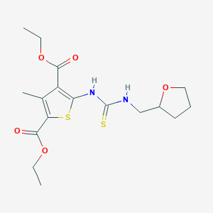 molecular formula C17H24N2O5S2 B4719780 diethyl 3-methyl-5-({[(tetrahydro-2-furanylmethyl)amino]carbonothioyl}amino)-2,4-thiophenedicarboxylate 