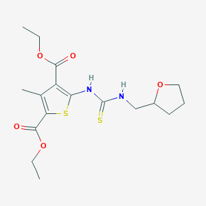 molecular formula C17H24N2O5S2 B4719780 Diethyl 3-methyl-5-{[(tetrahydrofuran-2-ylmethyl)carbamothioyl]amino}thiophene-2,4-dicarboxylate 