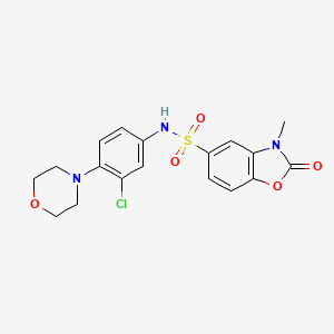 molecular formula C18H18ClN3O5S B4719785 N-[3-chloro-4-(4-morpholinyl)phenyl]-3-methyl-2-oxo-2,3-dihydro-1,3-benzoxazole-5-sulfonamide 