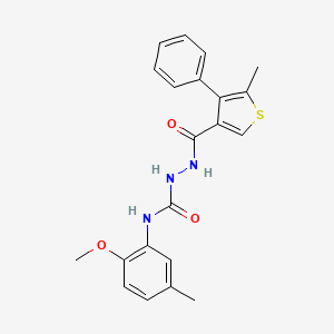 molecular formula C21H21N3O3S B4719804 N-(2-methoxy-5-methylphenyl)-2-[(5-methyl-4-phenyl-3-thienyl)carbonyl]hydrazinecarboxamide 