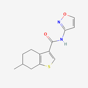 molecular formula C13H14N2O2S B4719815 N-3-isoxazolyl-6-methyl-4,5,6,7-tetrahydro-1-benzothiophene-3-carboxamide 