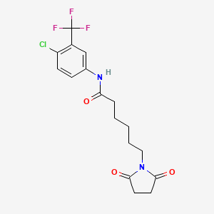 molecular formula C17H18ClF3N2O3 B4719835 N-[4-chloro-3-(trifluoromethyl)phenyl]-6-(2,5-dioxo-1-pyrrolidinyl)hexanamide 
