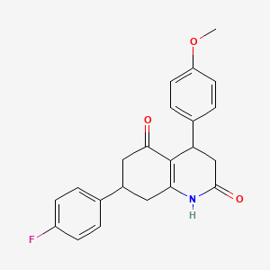 molecular formula C22H20FNO3 B4719840 7-(4-fluorophenyl)-4-(4-methoxyphenyl)-4,6,7,8-tetrahydro-2,5(1H,3H)-quinolinedione 