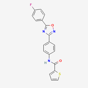 molecular formula C19H12FN3O2S B4719848 N-{4-[5-(4-fluorophenyl)-1,2,4-oxadiazol-3-yl]phenyl}-2-thiophenecarboxamide 