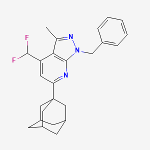 molecular formula C25H27F2N3 B4719864 6-(1-adamantyl)-1-benzyl-4-(difluoromethyl)-3-methyl-1H-pyrazolo[3,4-b]pyridine 