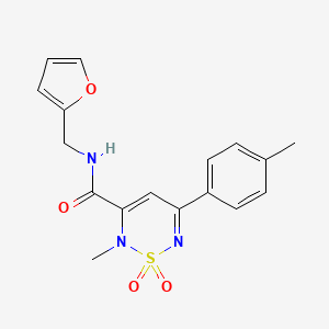 molecular formula C17H17N3O4S B4719870 N-(2-furylmethyl)-2-methyl-5-(4-methylphenyl)-2H-1,2,6-thiadiazine-3-carboxamide 1,1-dioxide 