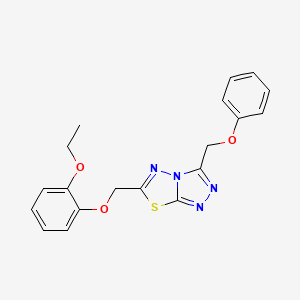 molecular formula C19H18N4O3S B4719878 6-[(2-ethoxyphenoxy)methyl]-3-(phenoxymethyl)[1,2,4]triazolo[3,4-b][1,3,4]thiadiazole 