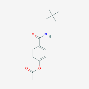 molecular formula C17H25NO3 B4719881 4-{[(1,1,3,3-tetramethylbutyl)amino]carbonyl}phenyl acetate 