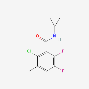 molecular formula C11H10ClF2NO B4719891 2-chloro-N-cyclopropyl-5,6-difluoro-3-methylbenzamide 