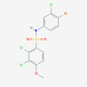 molecular formula C13H9BrCl3NO3S B4719939 N-(4-bromo-3-chlorophenyl)-2,3-dichloro-4-methoxybenzenesulfonamide 