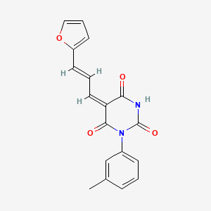 molecular formula C18H14N2O4 B4719957 5-[3-(2-furyl)-2-propen-1-ylidene]-1-(3-methylphenyl)-2,4,6(1H,3H,5H)-pyrimidinetrione 