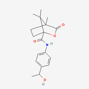 molecular formula C18H23NO4 B4719992 N-[4-(1-hydroxyethyl)phenyl]-4,7,7-trimethyl-3-oxo-2-oxabicyclo[2.2.1]heptane-1-carboxamide 
