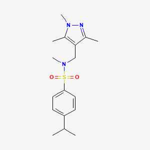 molecular formula C17H25N3O2S B4720008 4-isopropyl-N-methyl-N-[(1,3,5-trimethyl-1H-pyrazol-4-yl)methyl]benzenesulfonamide 