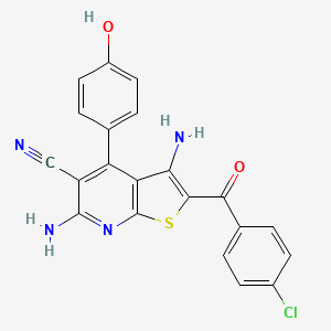 3,6-diamino-2-(4-chlorobenzoyl)-4-(4-hydroxyphenyl)thieno[2,3-b]pyridine-5-carbonitrile