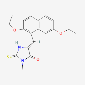 molecular formula C19H20N2O3S B4720028 5-[(2,7-diethoxy-1-naphthyl)methylene]-3-methyl-2-thioxo-4-imidazolidinone 