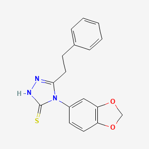 4-(1,3-benzodioxol-5-yl)-5-(2-phenylethyl)-4H-1,2,4-triazole-3-thiol