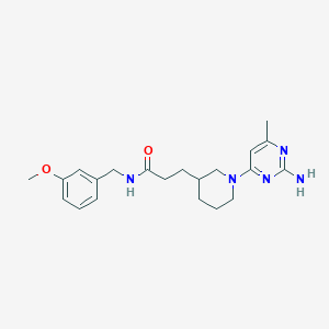molecular formula C21H29N5O2 B4720061 3-[1-(2-amino-6-methyl-4-pyrimidinyl)-3-piperidinyl]-N-(3-methoxybenzyl)propanamide 