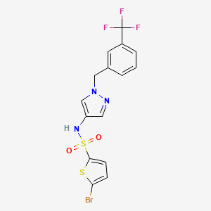 molecular formula C15H11BrF3N3O2S2 B4720064 5-bromo-N-{1-[3-(trifluoromethyl)benzyl]-1H-pyrazol-4-yl}-2-thiophenesulfonamide 