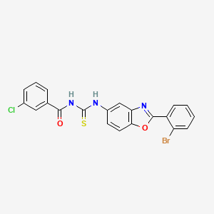 N-({[2-(2-bromophenyl)-1,3-benzoxazol-5-yl]amino}carbonothioyl)-3-chlorobenzamide