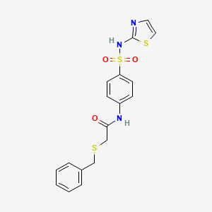 molecular formula C18H17N3O3S3 B4720077 2-(benzylthio)-N-{4-[(1,3-thiazol-2-ylamino)sulfonyl]phenyl}acetamide 