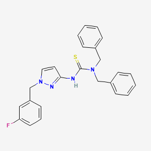 molecular formula C25H23FN4S B4720081 N,N-dibenzyl-N'-[1-(3-fluorobenzyl)-1H-pyrazol-3-yl]thiourea 