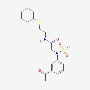 molecular formula C19H28N2O4S2 B4720092 N~2~-(3-acetylphenyl)-N~1~-[2-(cyclohexylthio)ethyl]-N~2~-(methylsulfonyl)glycinamide 