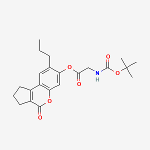 molecular formula C22H27NO6 B4720118 4-oxo-8-propyl-1,2,3,4-tetrahydrocyclopenta[c]chromen-7-yl N-(tert-butoxycarbonyl)glycinate 