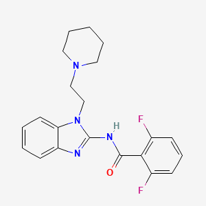 molecular formula C21H22F2N4O B4720121 2,6-difluoro-N-{1-[2-(1-piperidinyl)ethyl]-1H-benzimidazol-2-yl}benzamide 