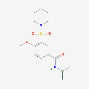 molecular formula C16H24N2O4S B4720131 N-isopropyl-4-methoxy-3-(1-piperidinylsulfonyl)benzamide 