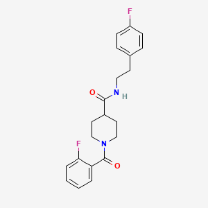 molecular formula C21H22F2N2O2 B4720137 1-(2-fluorobenzoyl)-N-[2-(4-fluorophenyl)ethyl]-4-piperidinecarboxamide 