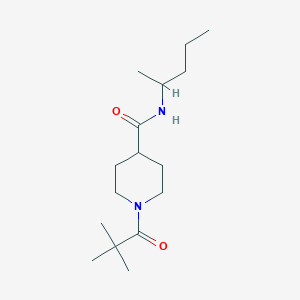 molecular formula C16H30N2O2 B4720147 1-(2,2-dimethylpropanoyl)-N-(1-methylbutyl)-4-piperidinecarboxamide 