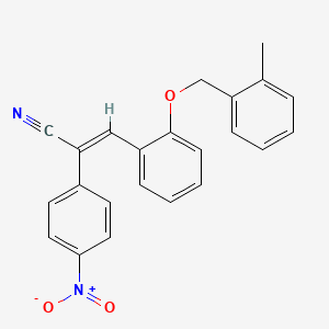 molecular formula C23H18N2O3 B4720152 3-{2-[(2-methylbenzyl)oxy]phenyl}-2-(4-nitrophenyl)acrylonitrile 