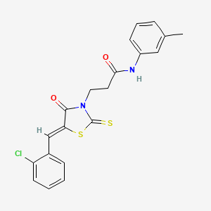 molecular formula C20H17ClN2O2S2 B4720160 3-[5-(2-chlorobenzylidene)-4-oxo-2-thioxo-1,3-thiazolidin-3-yl]-N-(3-methylphenyl)propanamide 