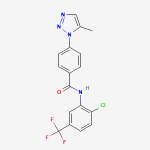 molecular formula C17H12ClF3N4O B4720226 N-[2-chloro-5-(trifluoromethyl)phenyl]-4-(5-methyl-1H-1,2,3-triazol-1-yl)benzamide 